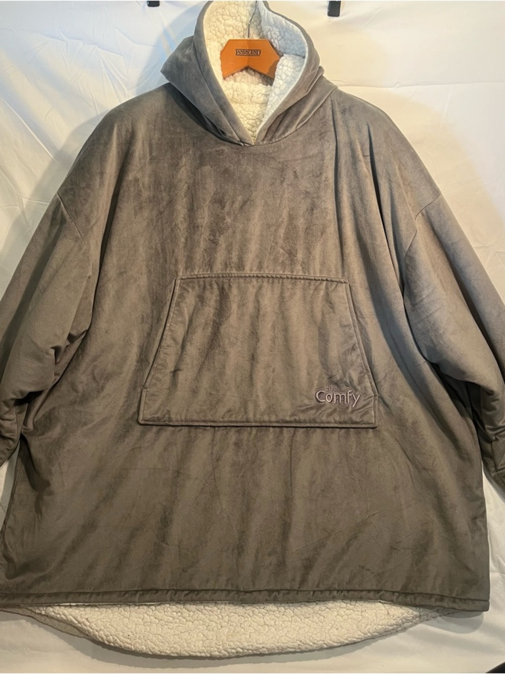 The Comfy Original Wearable Blanket Unisex OS Gray Sherpa Lined Oversized Hoodie